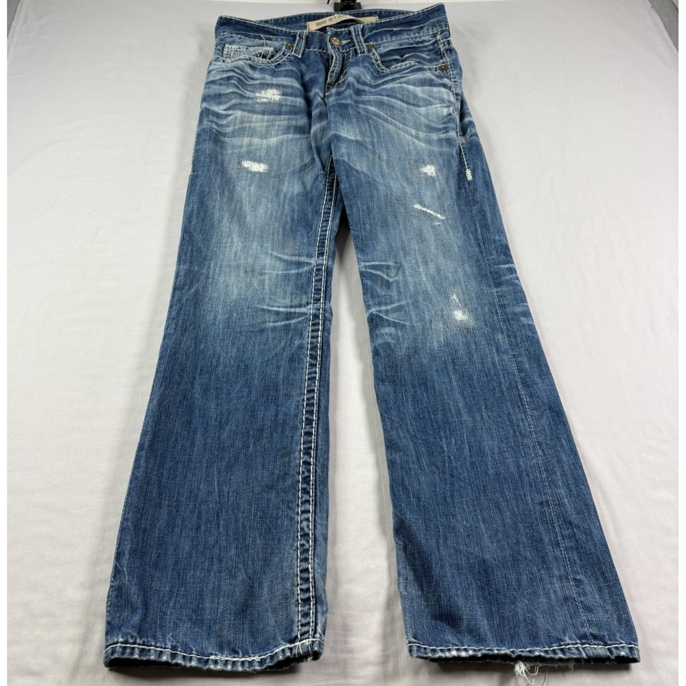 Big Star Jeans Mens 31x32 Blue Union Straight Distressed Denim Limited‎